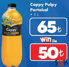 CAPPY PULPY PORTAKAL MEYVE SUYU 1 L fiyat ve kampanya bilgisi
